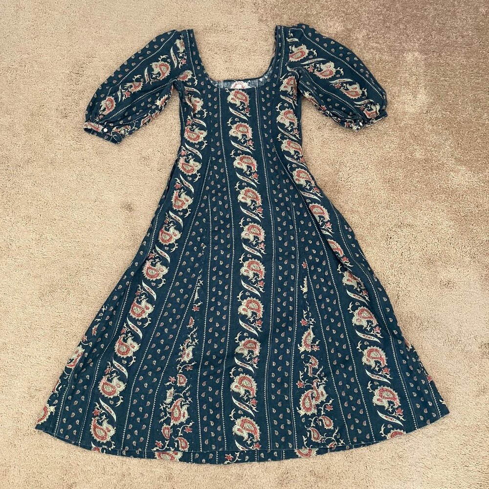 Polo Ralph Lauren Paisley Linen Midi Dress Size 0 - Picture 4 of 7